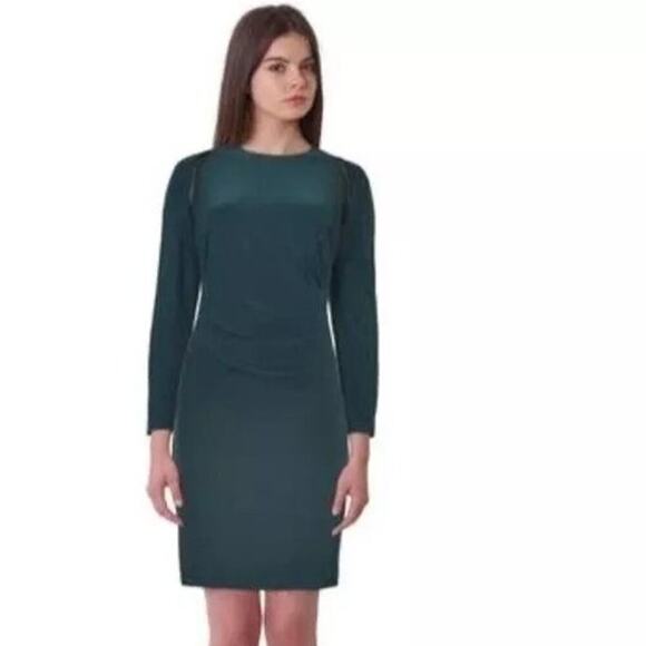 Lauren Ralph Lauren Dresses & Skirts - Lauren Ralph Lauren Women Jonni Faux Leather Trim Gathered Sheath Dress Size 14